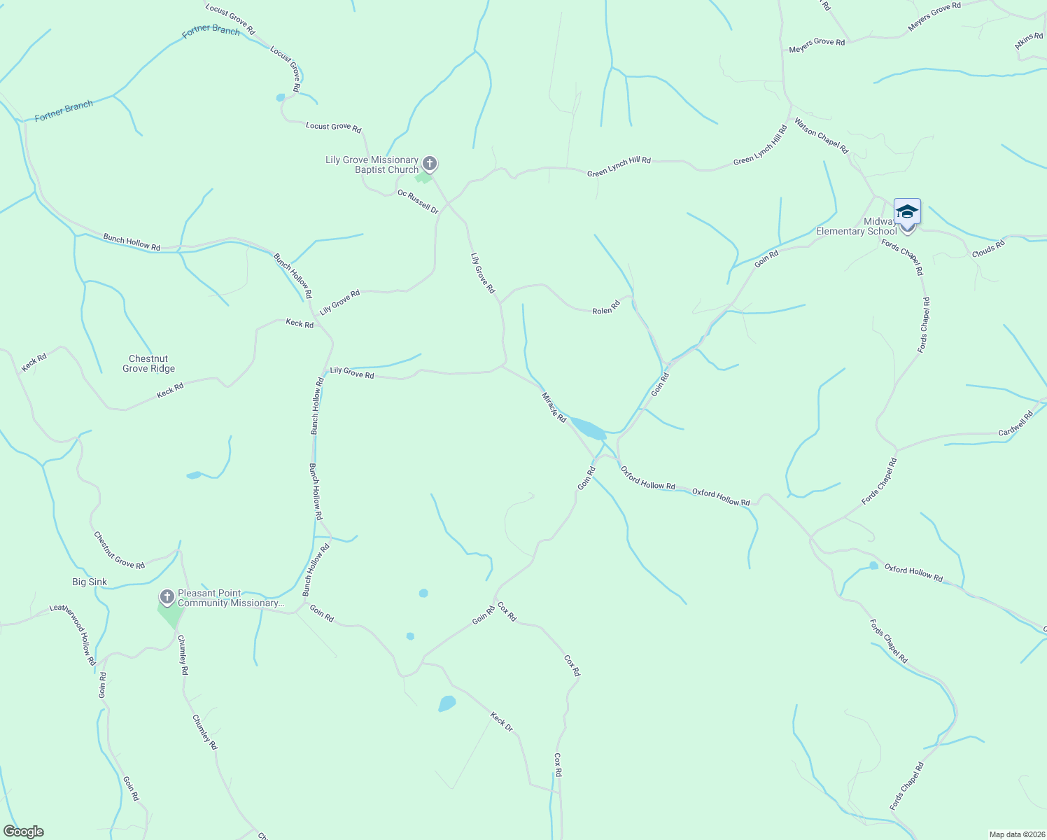 map of restaurants, bars, coffee shops, grocery stores, and more near 245 Miracle Road in New Tazewell