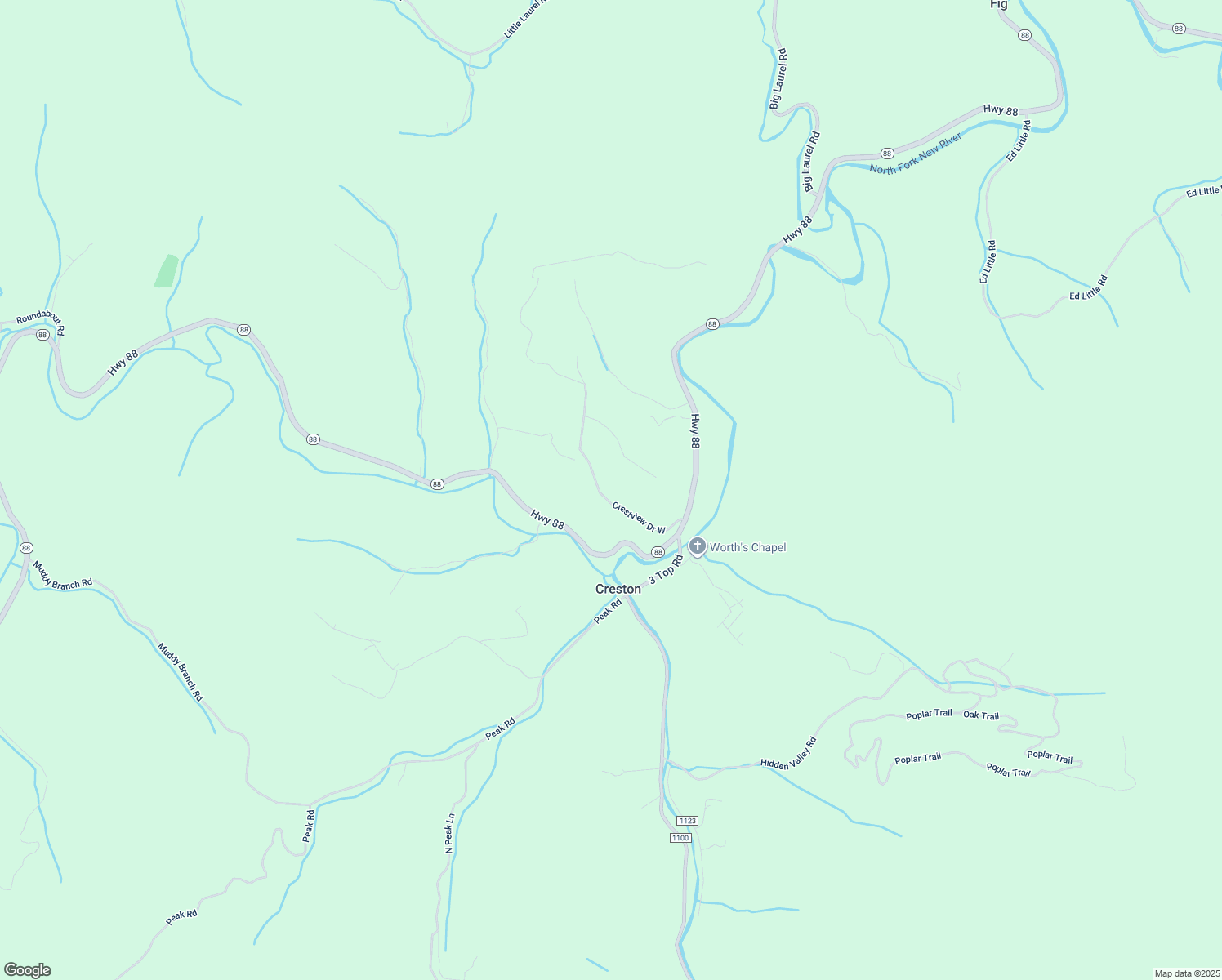 map of restaurants, bars, coffee shops, grocery stores, and more near 316 Crestview Drive West in Creston