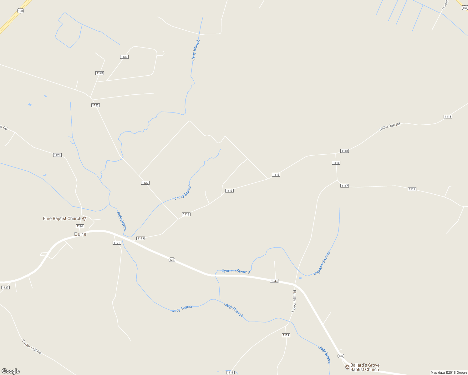 map of restaurants, bars, coffee shops, grocery stores, and more near 526 White Oak Road in Eure