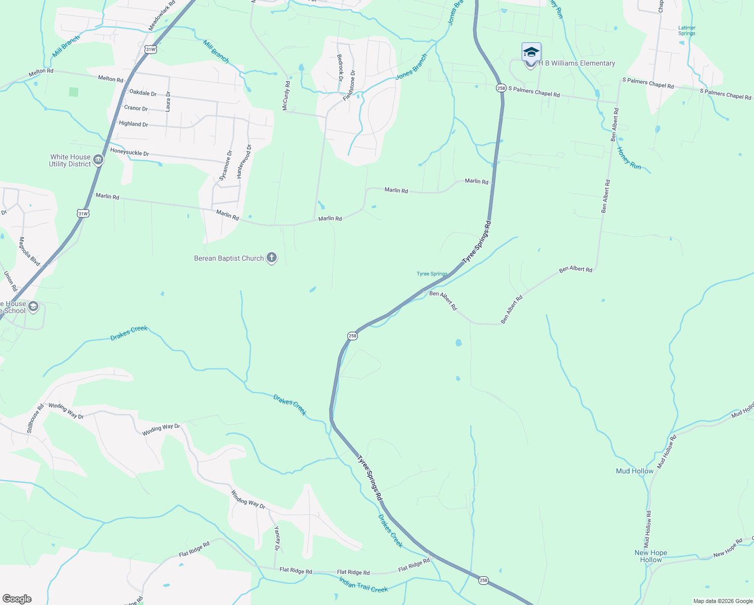 map of restaurants, bars, coffee shops, grocery stores, and more near 3575 Tyree Springs Road in Hendersonville
