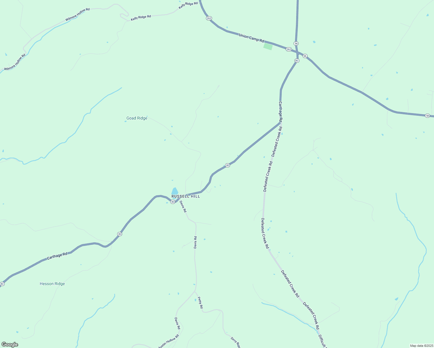 map of restaurants, bars, coffee shops, grocery stores, and more near 6607 Carthage Road in Pleasant Shade