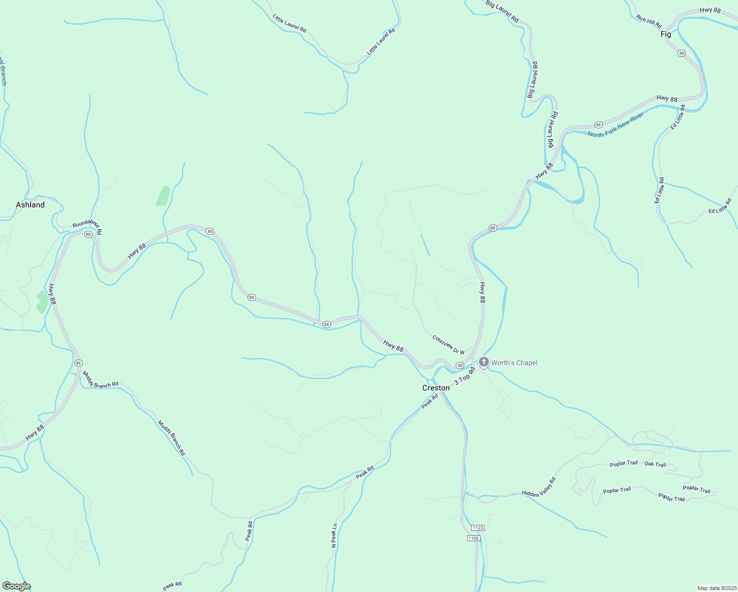 map of restaurants, bars, coffee shops, grocery stores, and more near Doctor Robinson Road in Creston