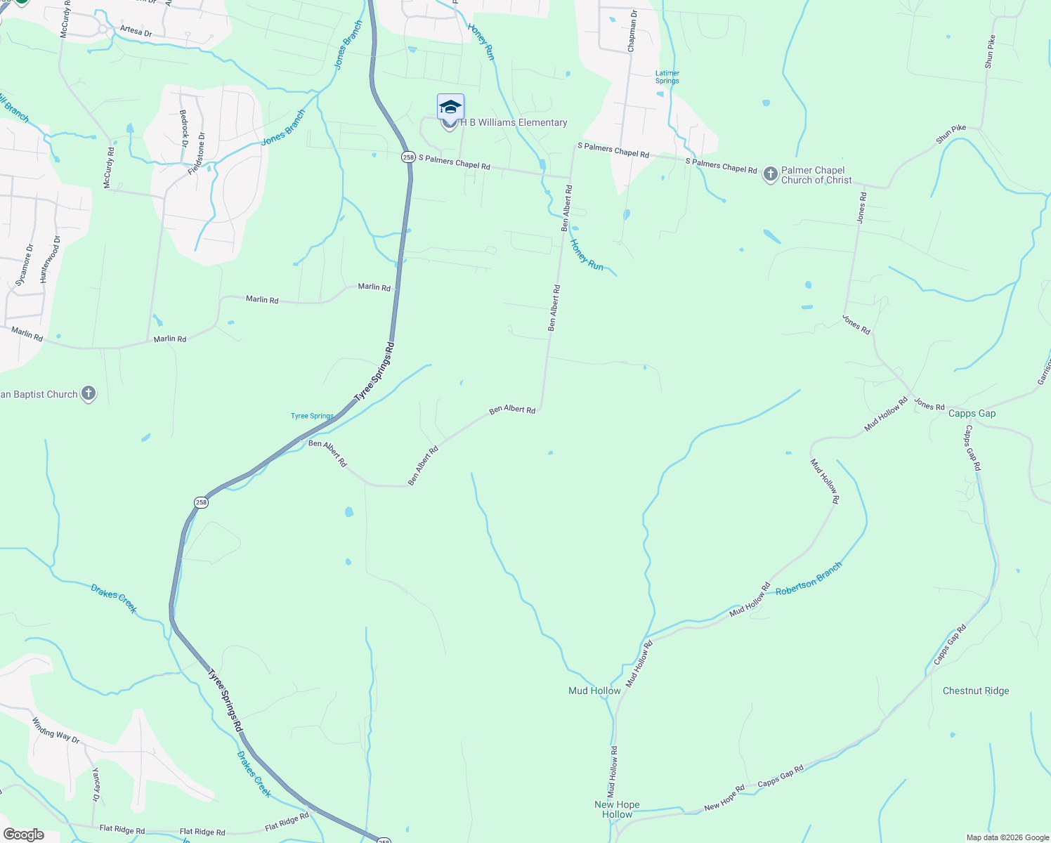 map of restaurants, bars, coffee shops, grocery stores, and more near 291 Ben Albert Road in Cottontown