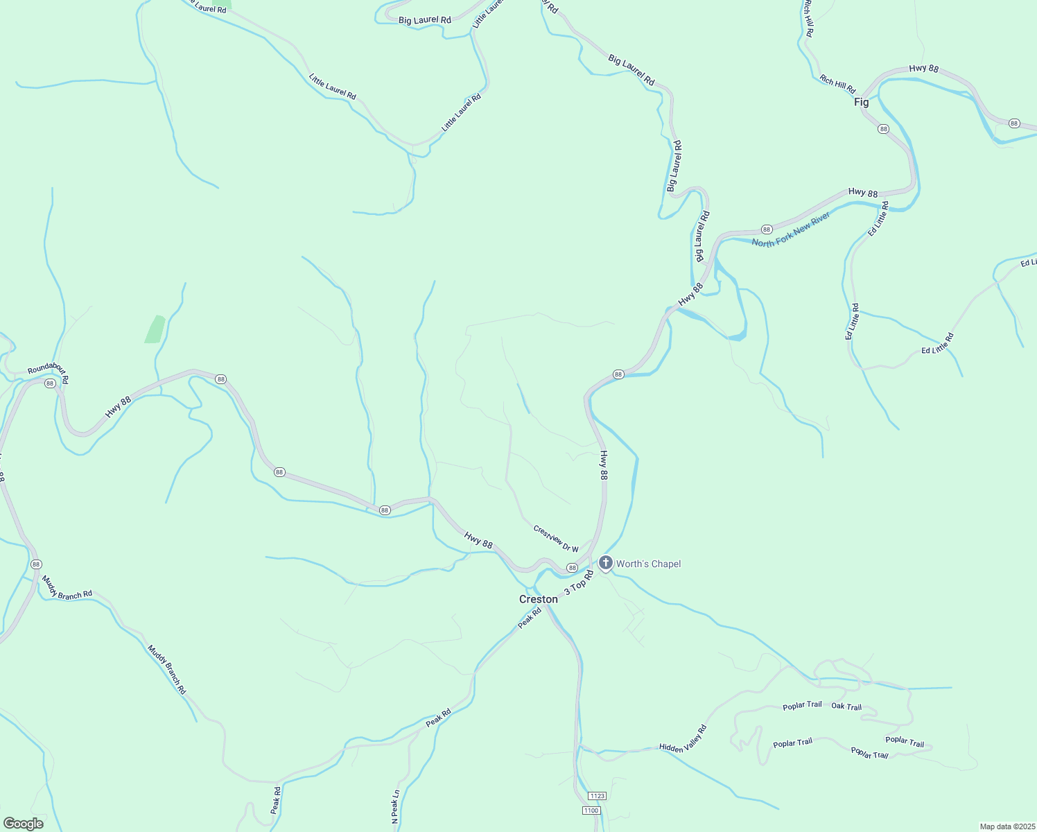 map of restaurants, bars, coffee shops, grocery stores, and more near 260 Crestview Drive West in Creston
