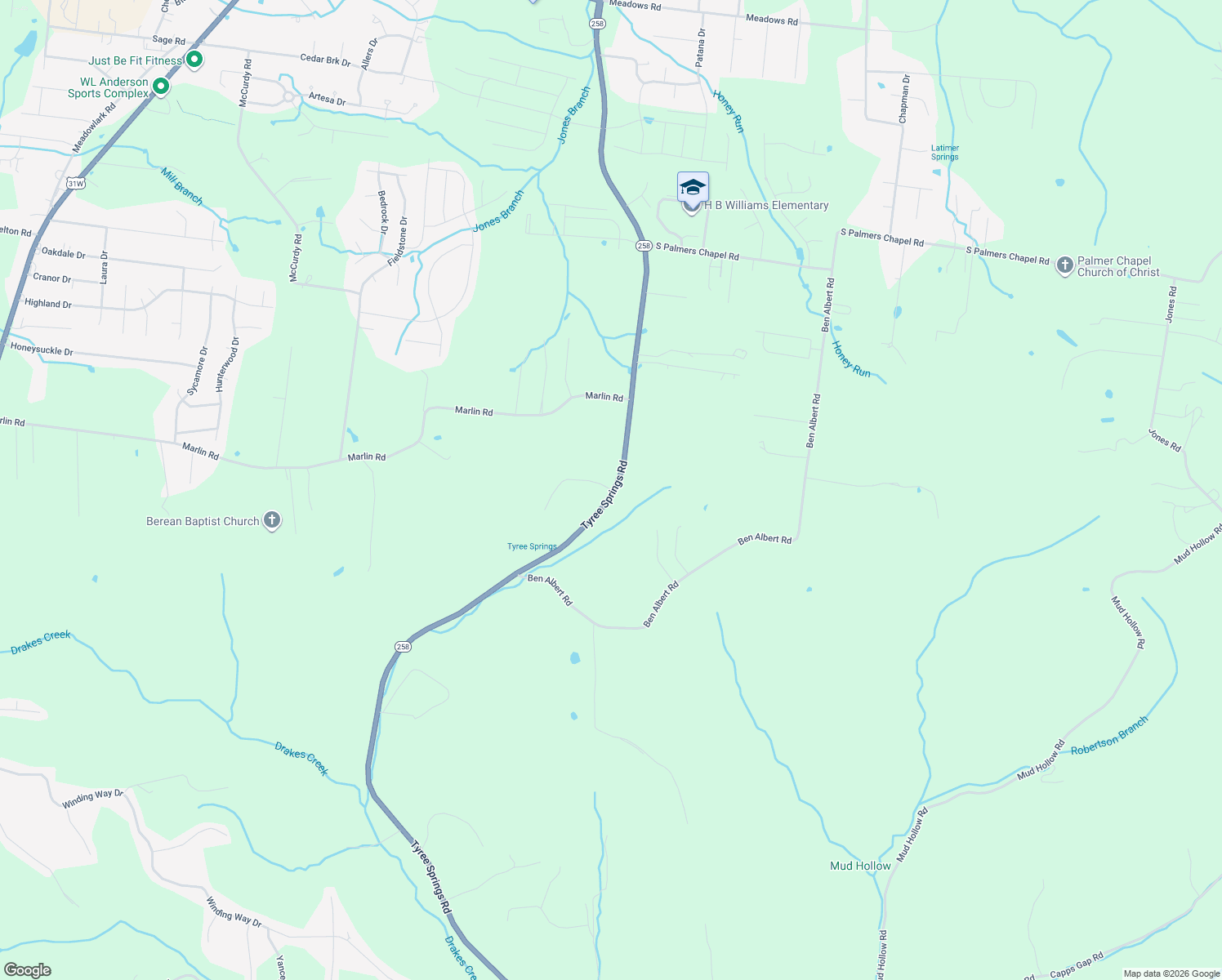 map of restaurants, bars, coffee shops, grocery stores, and more near 1004 Wilderness Way in Cottontown