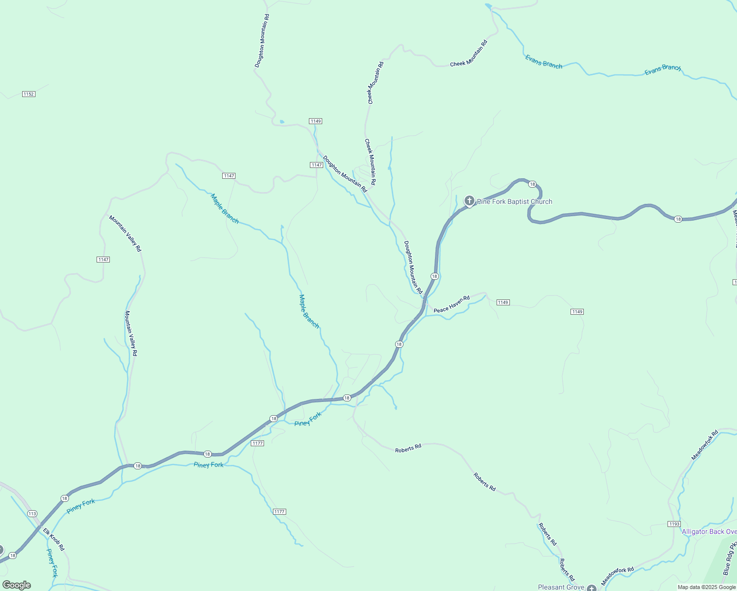 map of restaurants, bars, coffee shops, grocery stores, and more near 459 Bare Lane in Laurel Springs
