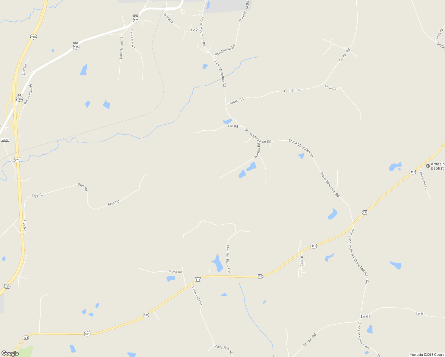 map of restaurants, bars, coffee shops, grocery stores, and more near 337 Watkins Road in Stoneville