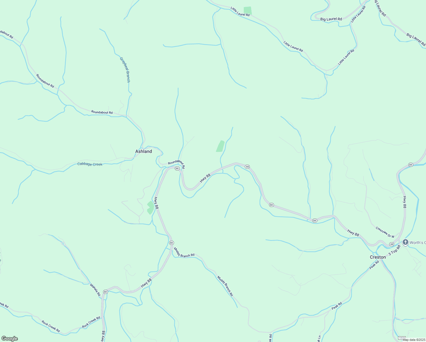 map of restaurants, bars, coffee shops, grocery stores, and more near 15740 North Carolina 88 in Creston