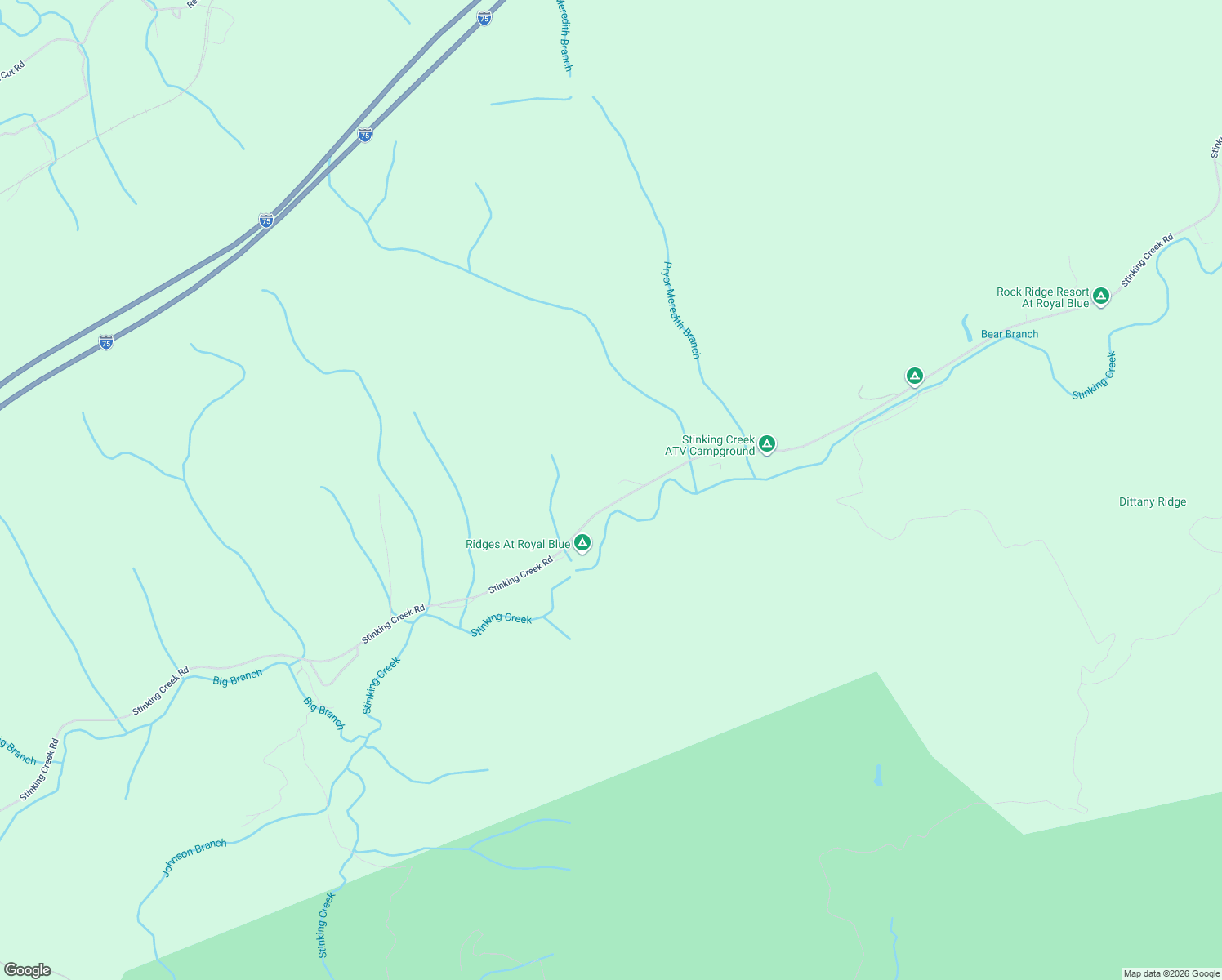 map of restaurants, bars, coffee shops, grocery stores, and more near 4001 Stinking Creek Road in Pioneer