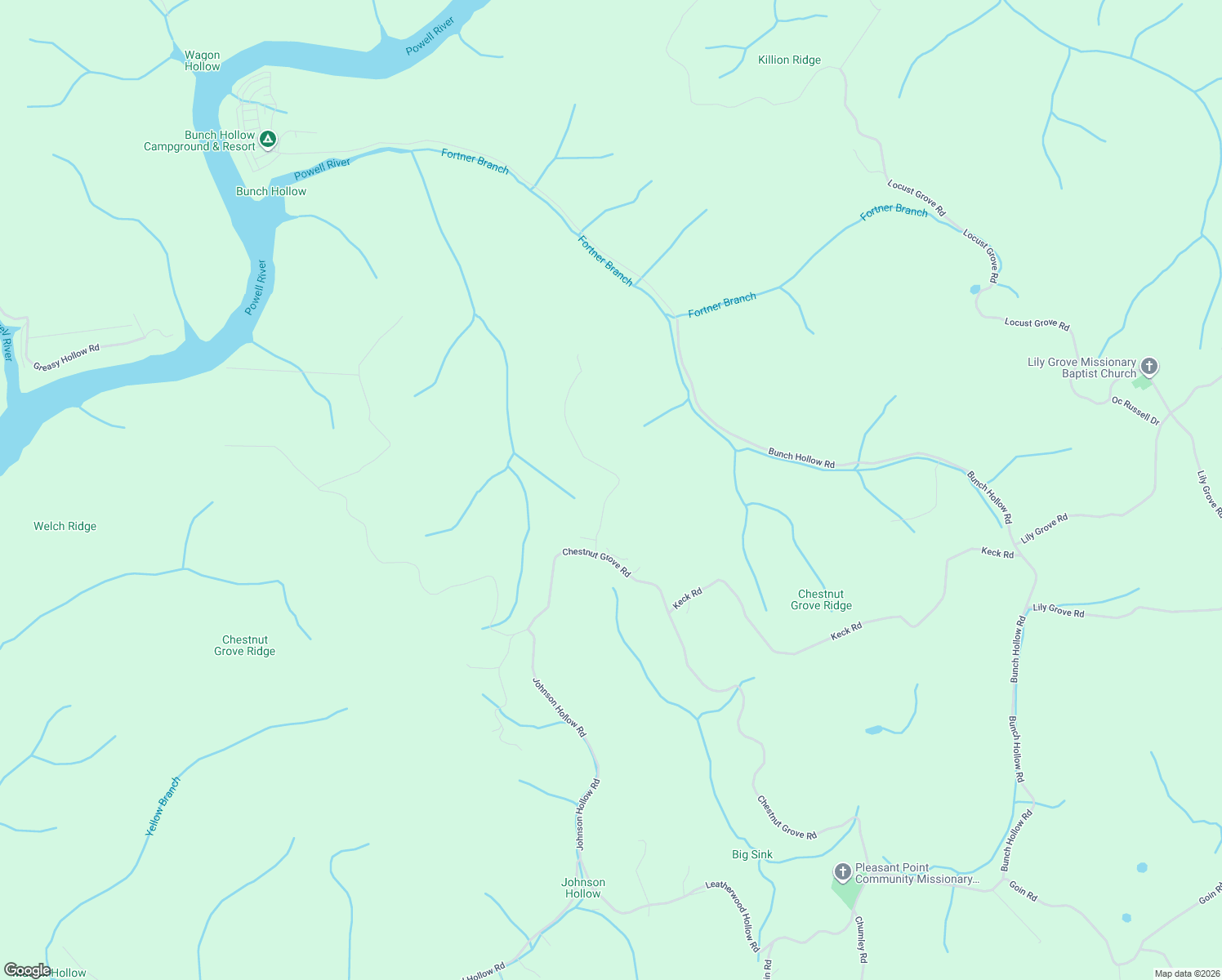 map of restaurants, bars, coffee shops, grocery stores, and more near 444 Partin Ln in New Tazewell