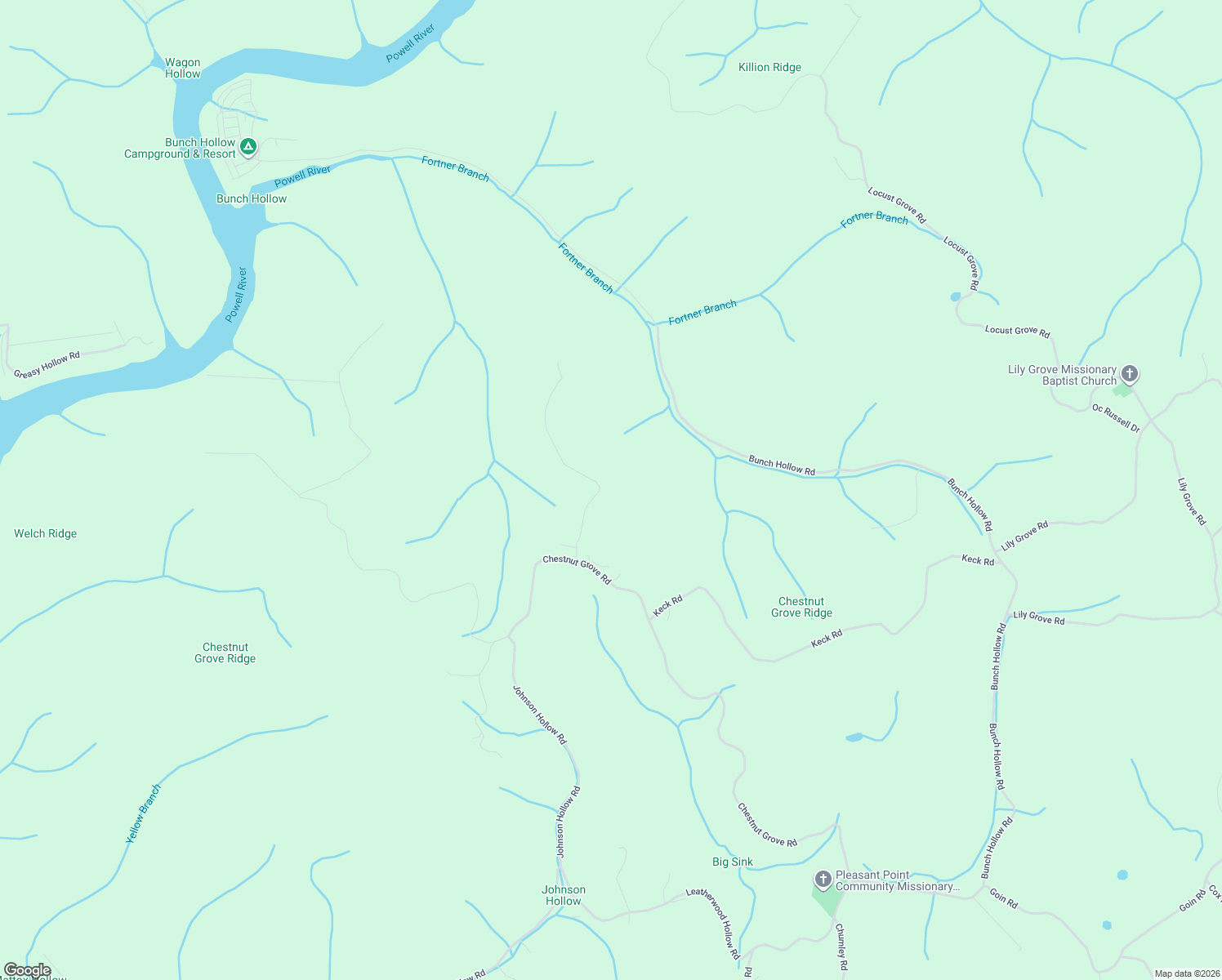 map of restaurants, bars, coffee shops, grocery stores, and more near 444 Partin Lane in New Tazewell
