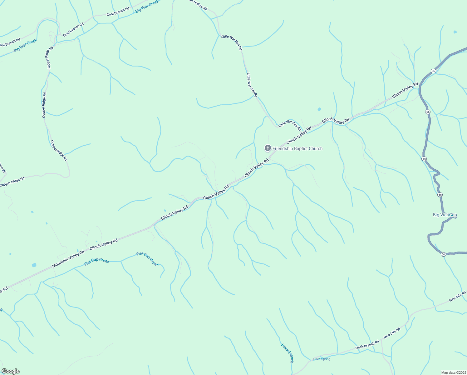 map of restaurants, bars, coffee shops, grocery stores, and more near 2575 Clinch Valley Road in Thorn Hill