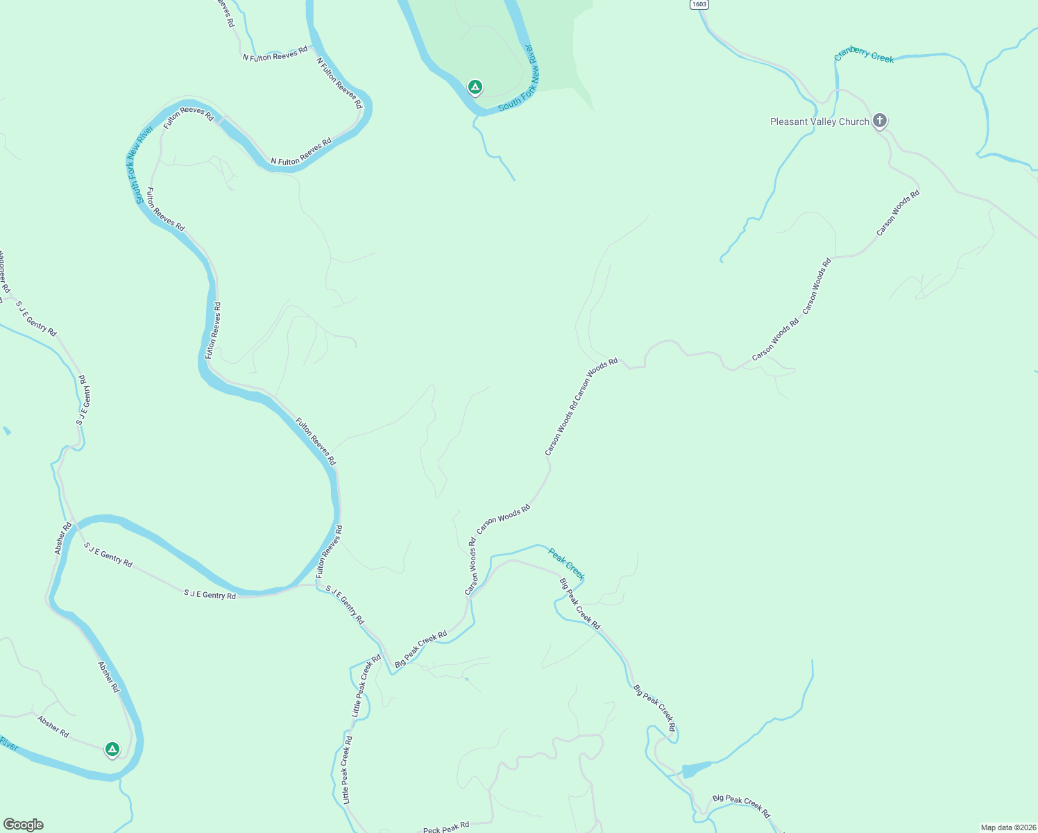 map of restaurants, bars, coffee shops, grocery stores, and more near 503 Carson Woods Road in Laurel Springs