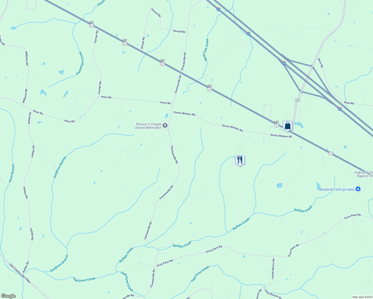 map of restaurants, bars, coffee shops, grocery stores, and more near 4944 Thomasville Rd in Chapmansboro