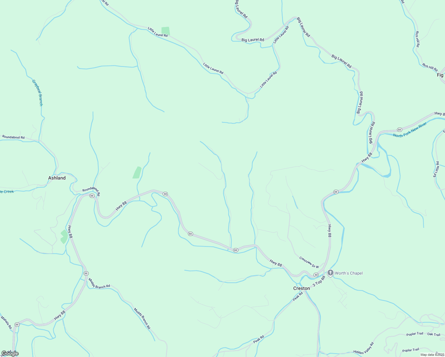map of restaurants, bars, coffee shops, grocery stores, and more near 941 Baker Hollow Road in Creston