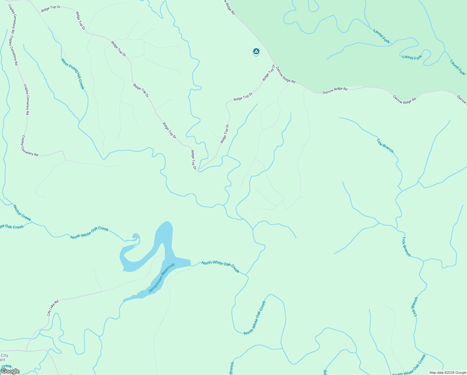 map of restaurants, bars, coffee shops, grocery stores, and more near Rockview Road in Jamestown