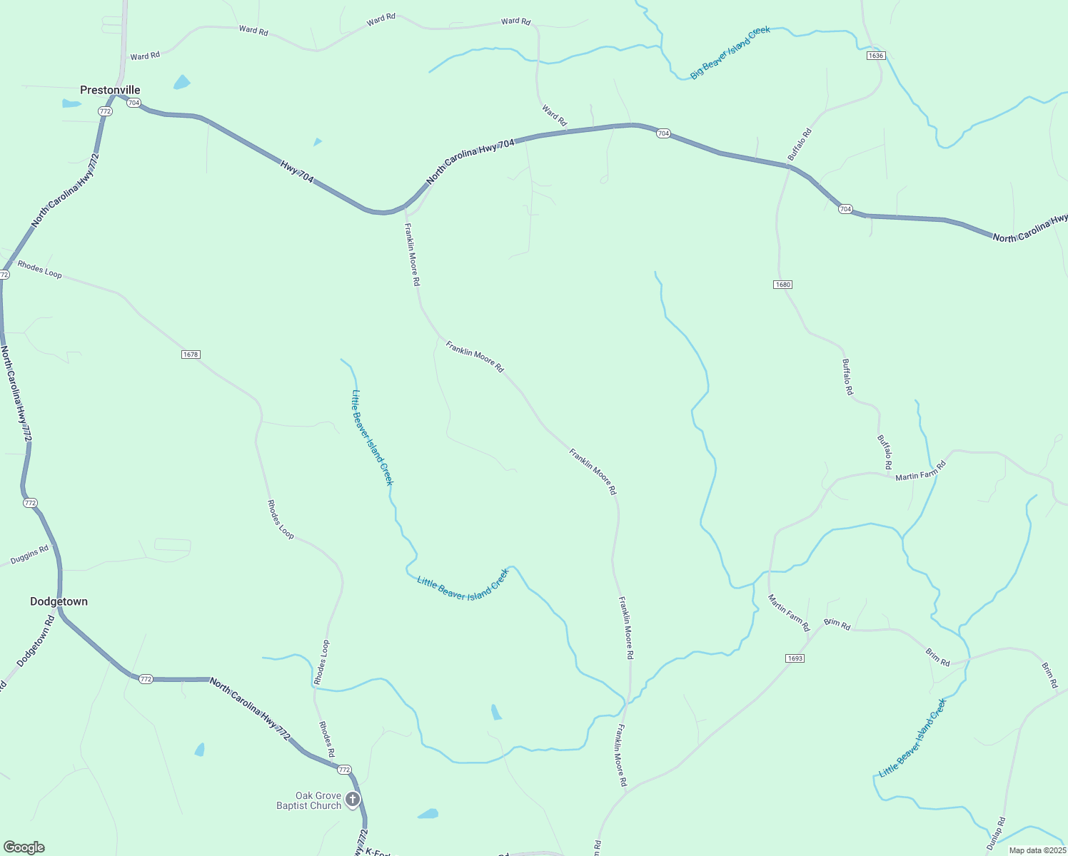 map of restaurants, bars, coffee shops, grocery stores, and more near 1456 Franklin Moore Road in Madison