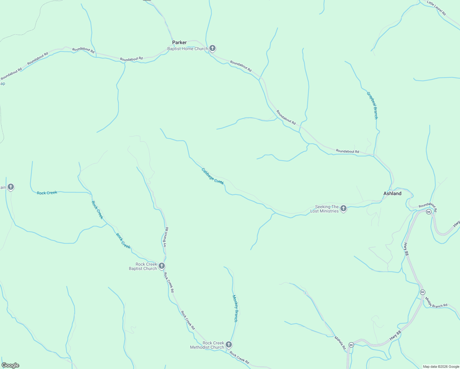 map of restaurants, bars, coffee shops, grocery stores, and more near 1440 Cabbage Creek Road in Creston