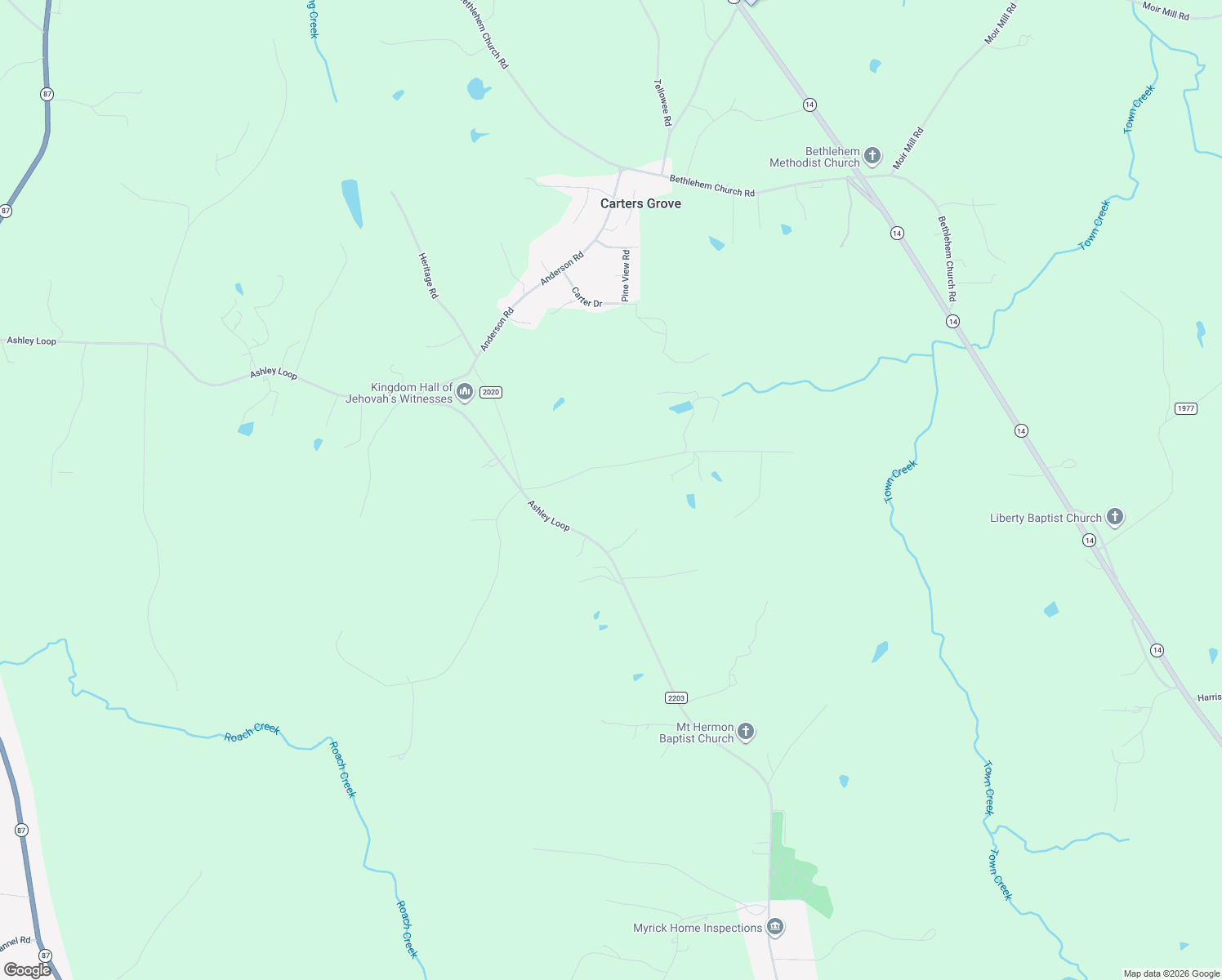 map of restaurants, bars, coffee shops, grocery stores, and more near 196 Jarrell Road in Reidsville
