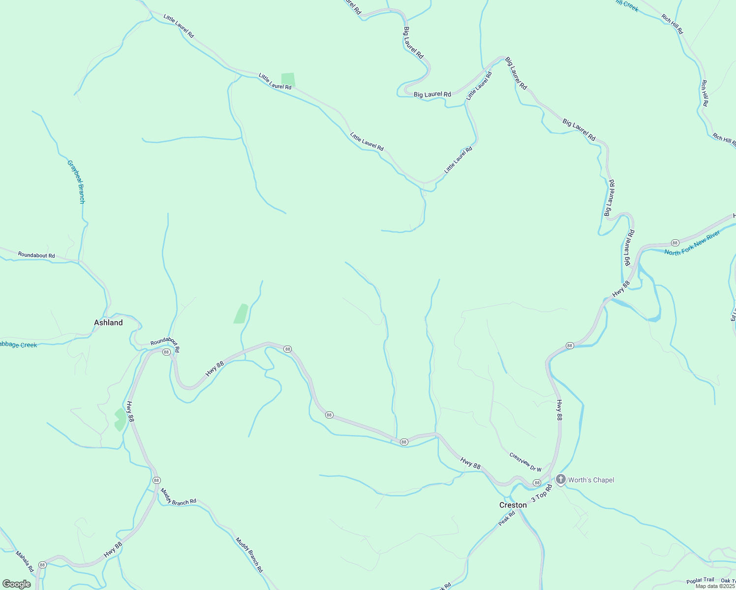 map of restaurants, bars, coffee shops, grocery stores, and more near 941 Baker Hollow Road in Creston