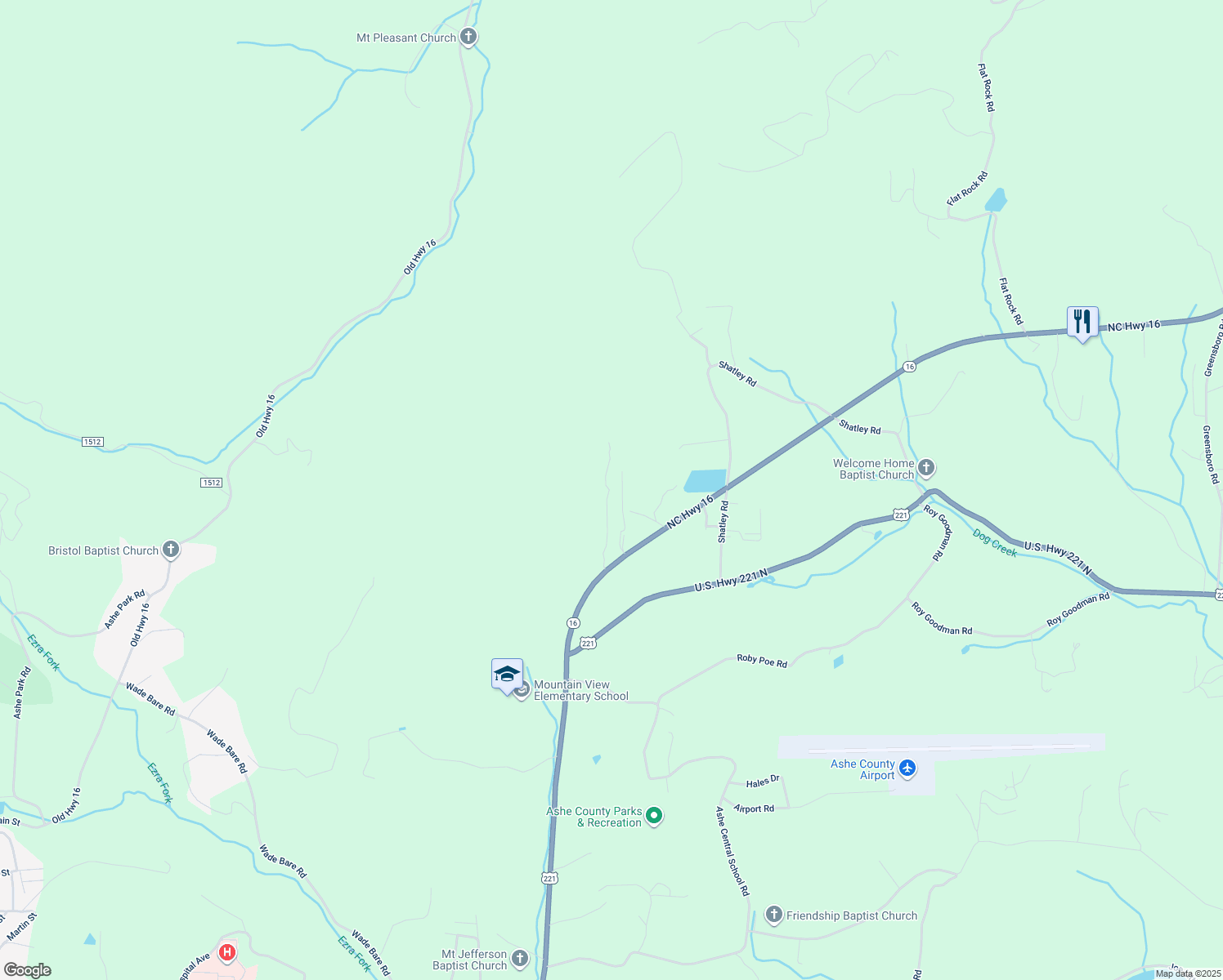 map of restaurants, bars, coffee shops, grocery stores, and more near 575 Old Fraser Ridge in Jefferson