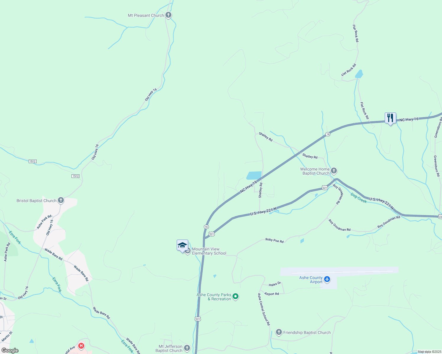 map of restaurants, bars, coffee shops, grocery stores, and more near 575 Old Fraser Ridge in Jefferson