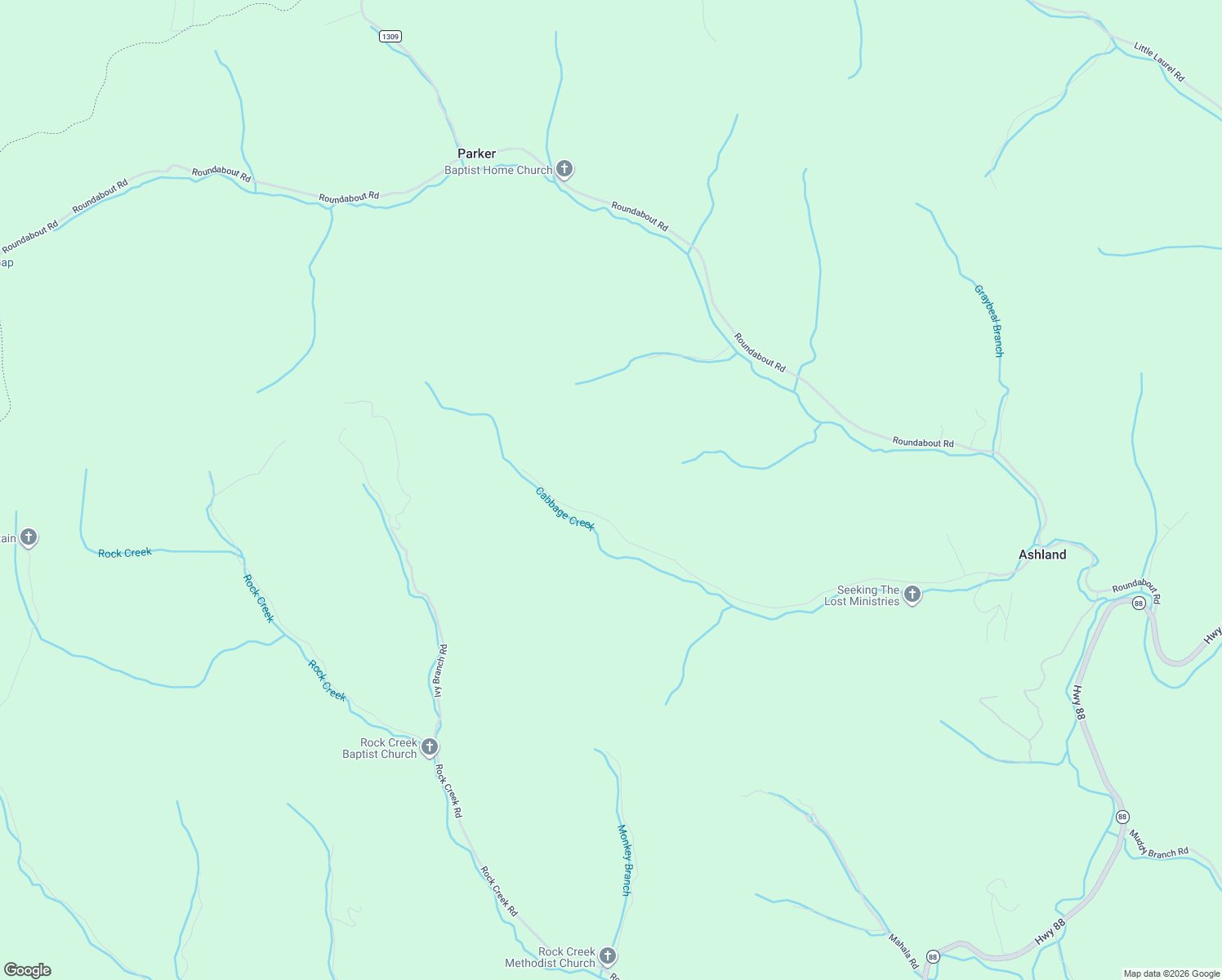 map of restaurants, bars, coffee shops, grocery stores, and more near 1440 Cabbage Creek Road in Creston