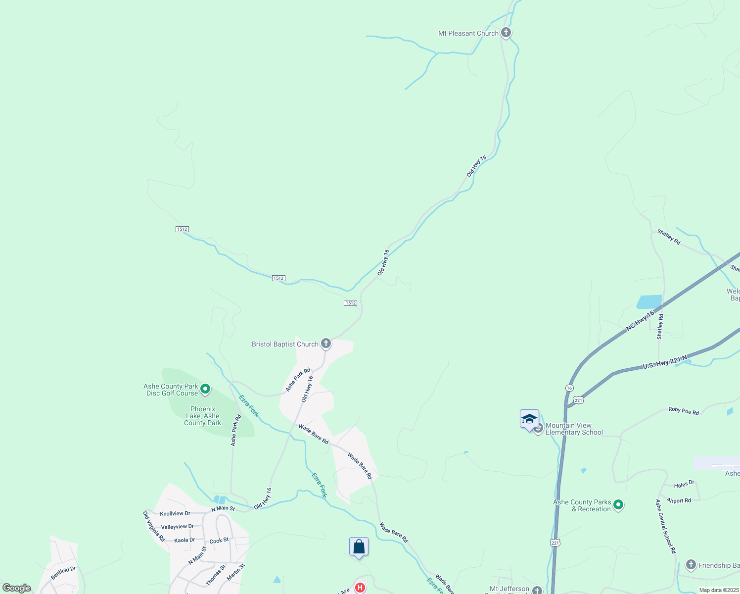 map of restaurants, bars, coffee shops, grocery stores, and more near 2144 Old Highway 16 in Jefferson
