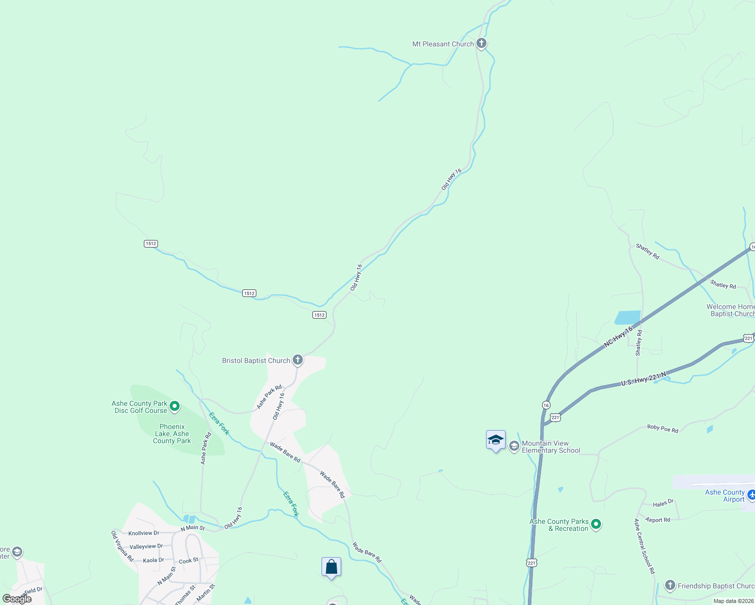 map of restaurants, bars, coffee shops, grocery stores, and more near 398 Phoenix Ridge Road in Jefferson