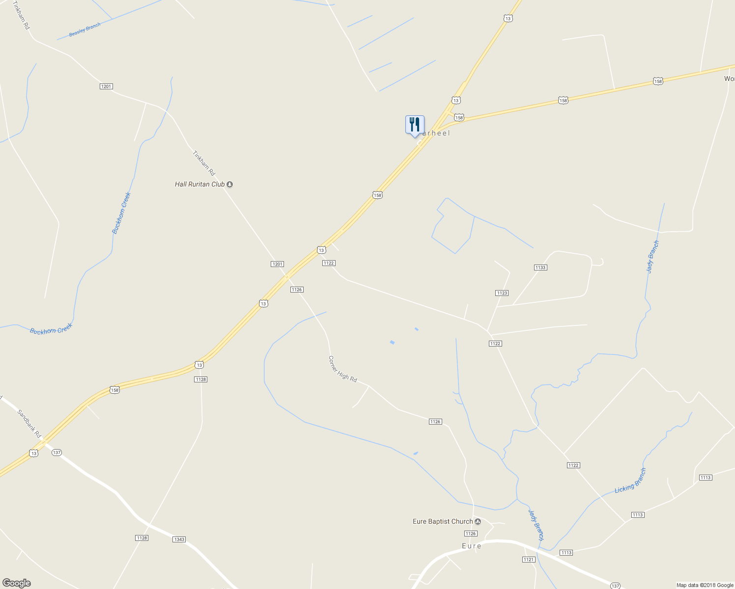 map of restaurants, bars, coffee shops, grocery stores, and more near 49 Hill Lane Road in Eure