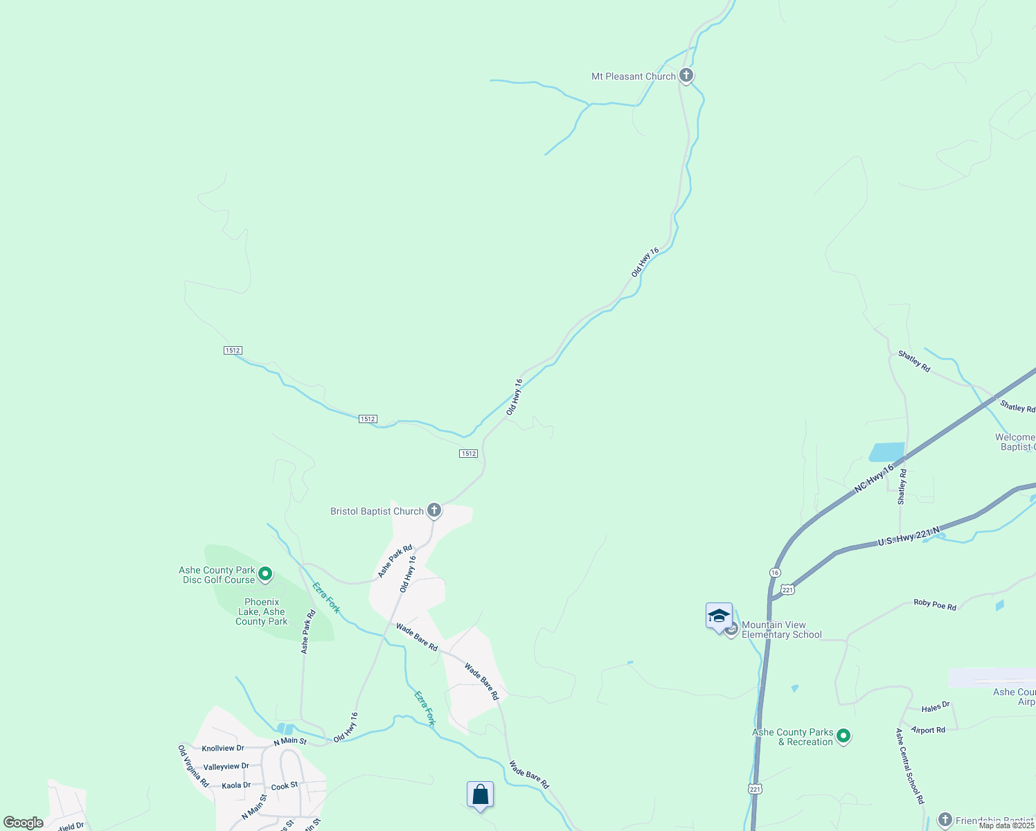 map of restaurants, bars, coffee shops, grocery stores, and more near 2292 Old Highway 16 in Jefferson