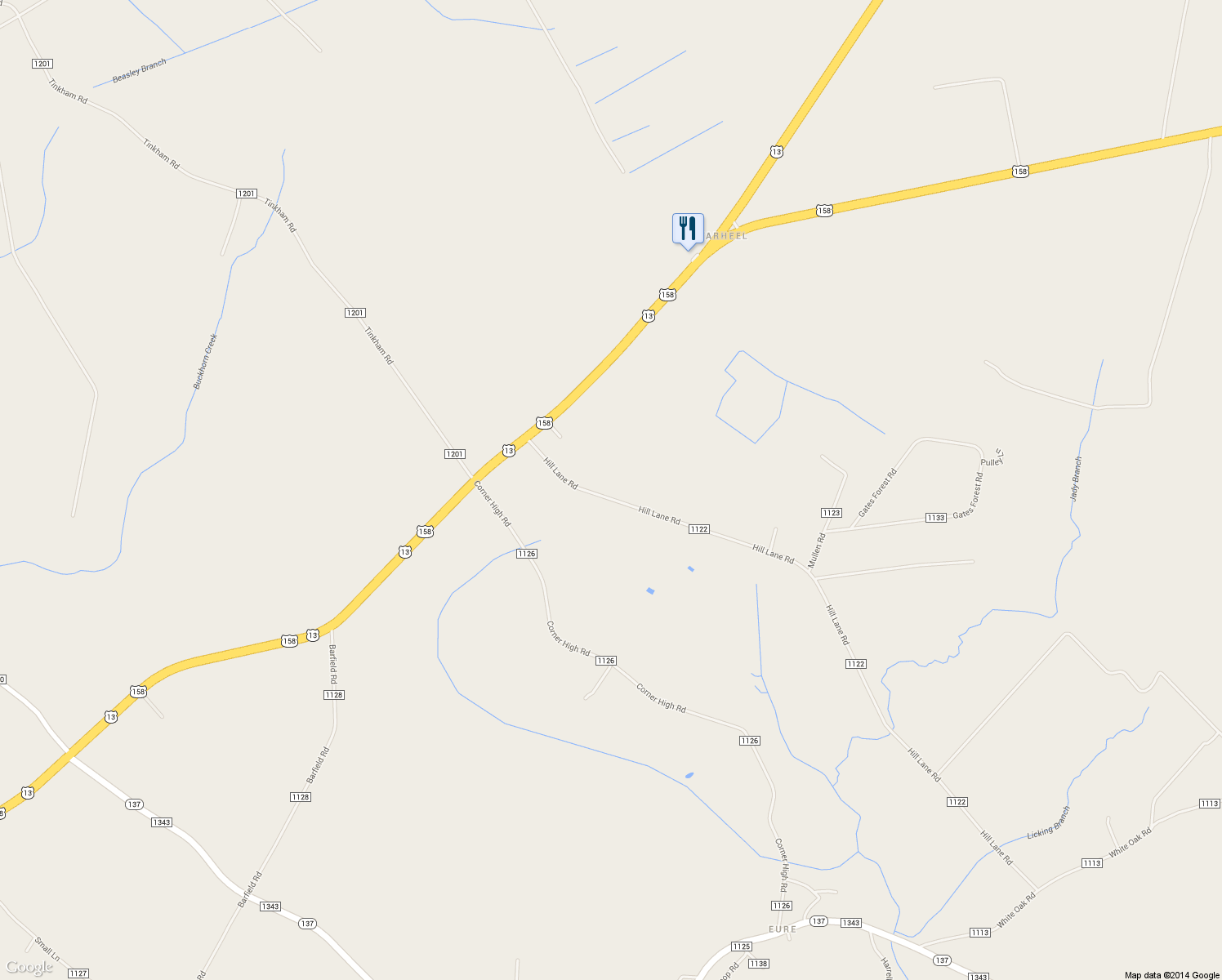 map of restaurants, bars, coffee shops, grocery stores, and more near 50 Hill Lane Road in Eure