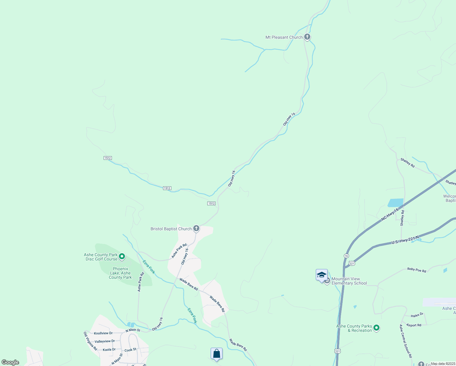 map of restaurants, bars, coffee shops, grocery stores, and more near 2281 Old Highway 16 in Jefferson