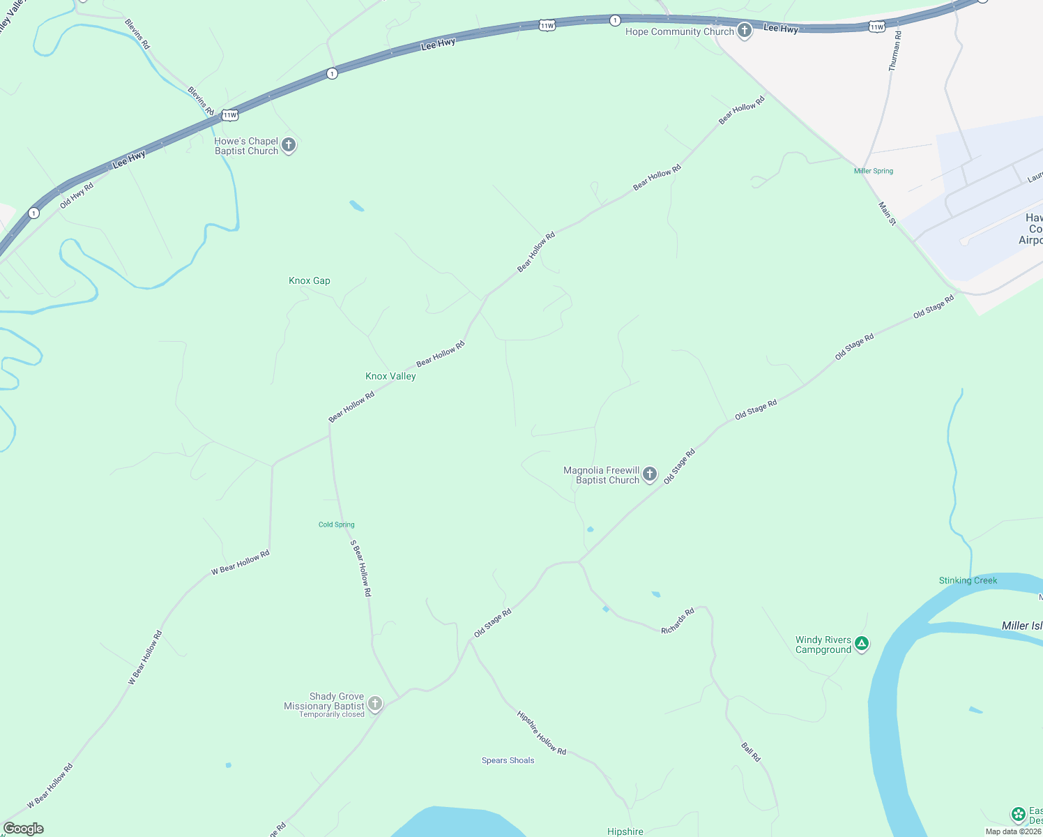 map of restaurants, bars, coffee shops, grocery stores, and more near 281 Willis Road in Rogersville