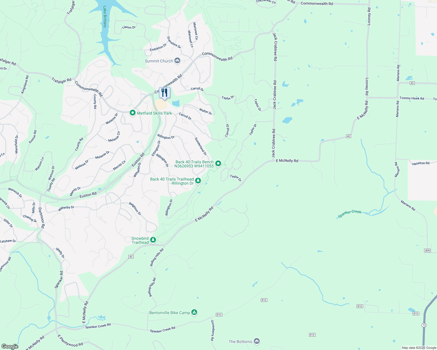 map of restaurants, bars, coffee shops, grocery stores, and more near 10 Blizzen Lane in Bella Vista