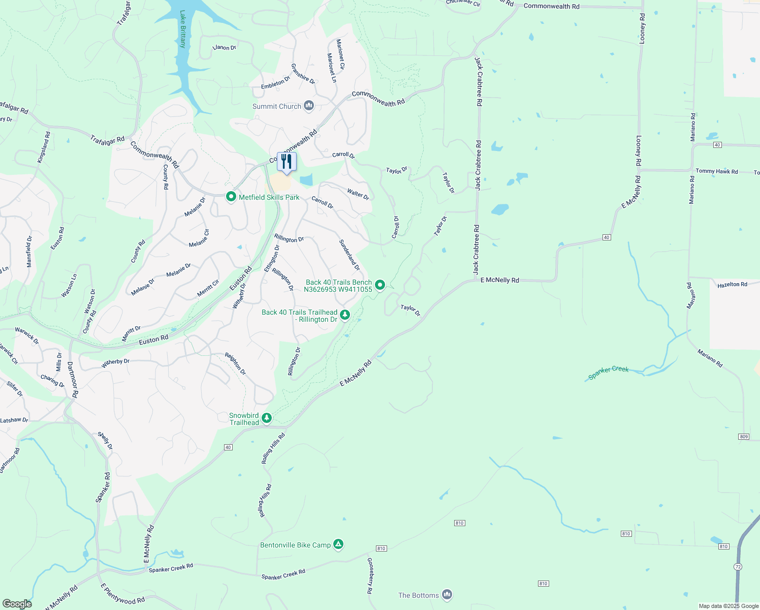 map of restaurants, bars, coffee shops, grocery stores, and more near 10 Blizzen Lane in Bella Vista