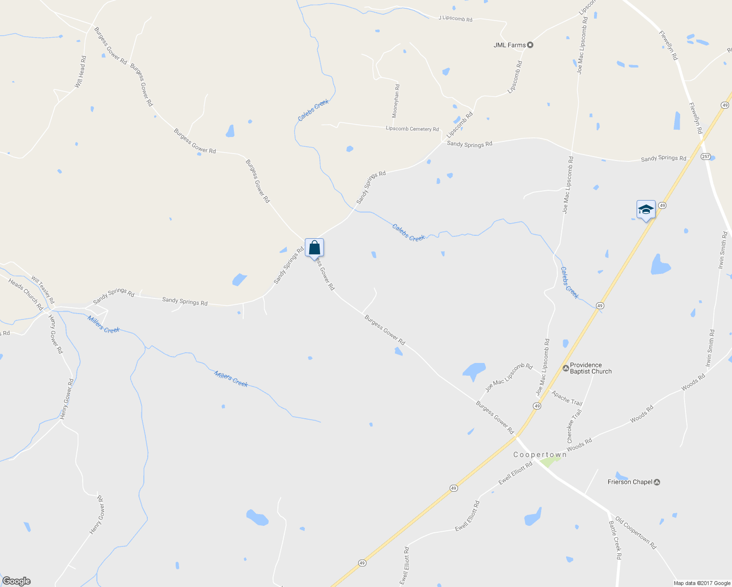 map of restaurants, bars, coffee shops, grocery stores, and more near 2810 James Winters Road in Springfield