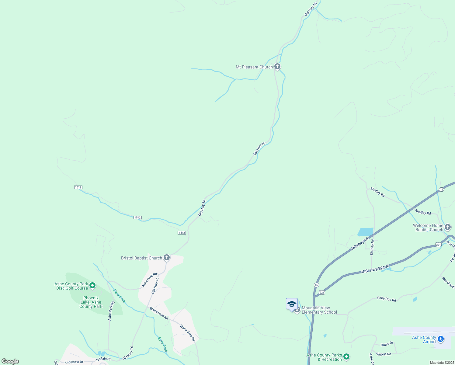 map of restaurants, bars, coffee shops, grocery stores, and more near 2634 Old Highway 16 in Jefferson