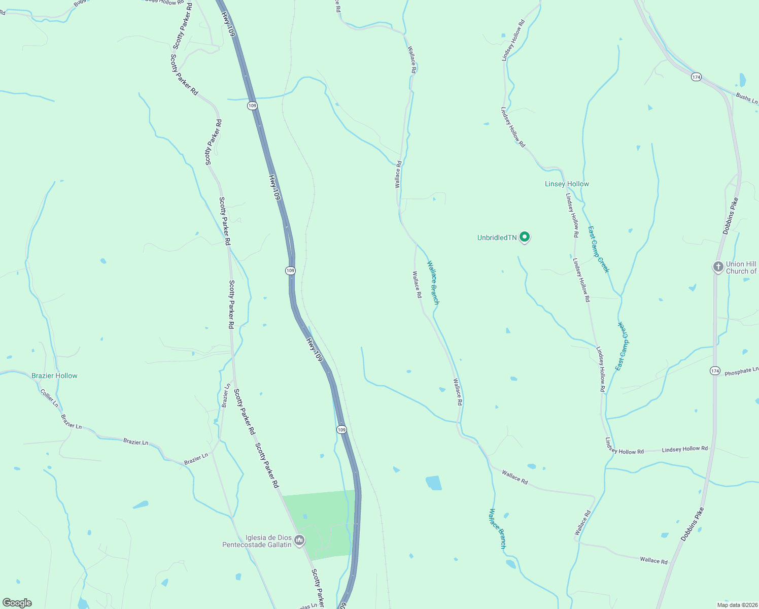 map of restaurants, bars, coffee shops, grocery stores, and more near 557 Wallace Road in Gallatin