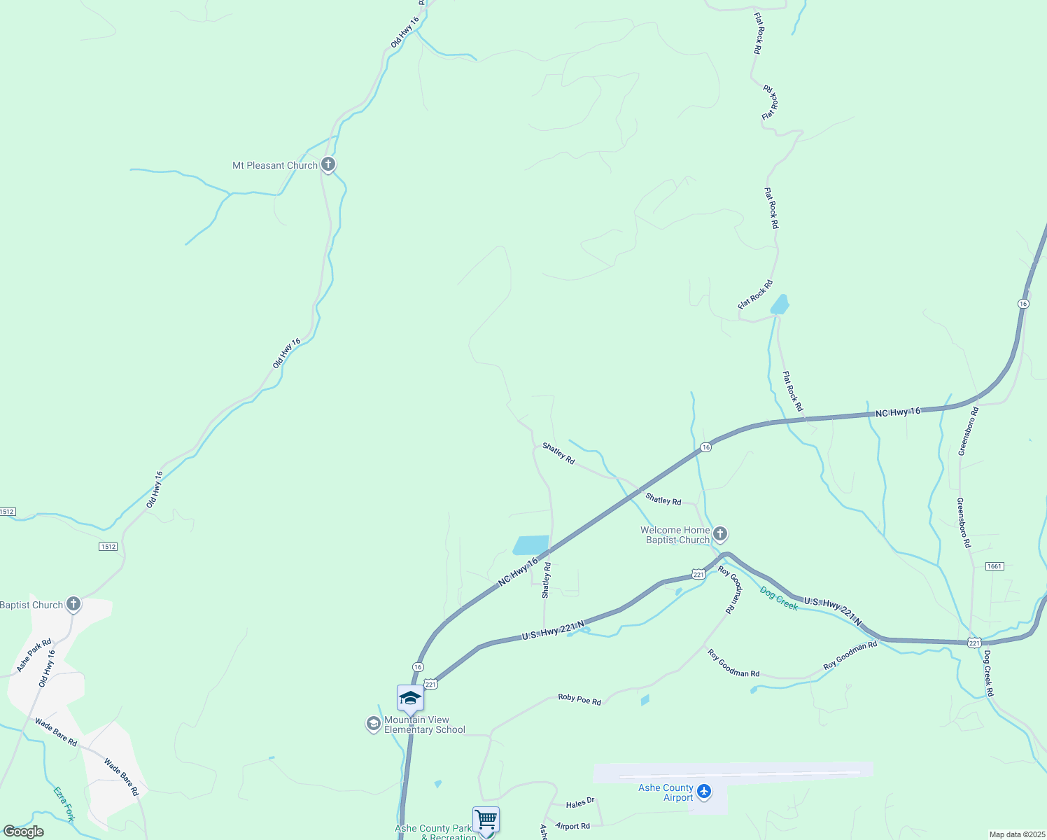 map of restaurants, bars, coffee shops, grocery stores, and more near 823 Shatley Road in Crumpler