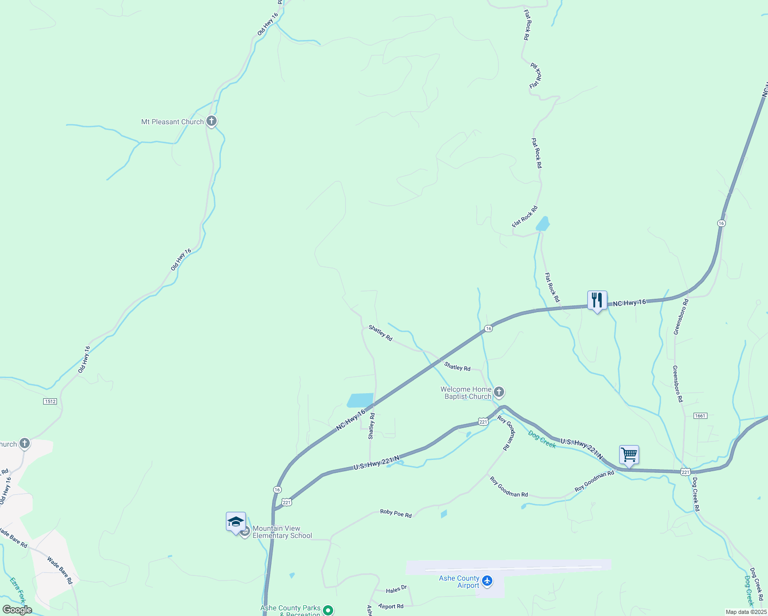 map of restaurants, bars, coffee shops, grocery stores, and more near 176 Morgans Lake Drive in Crumpler