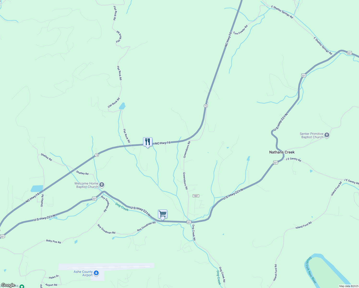 map of restaurants, bars, coffee shops, grocery stores, and more near 192 Greensboro Road in Crumpler