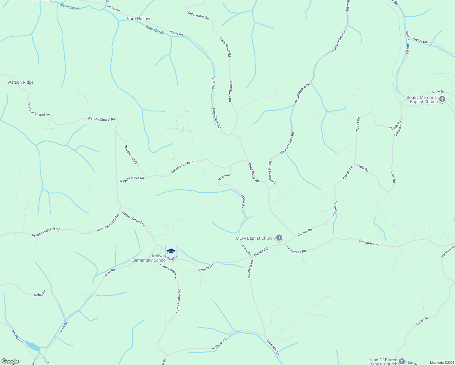 map of restaurants, bars, coffee shops, grocery stores, and more near 454 Atkins Rd in New Tazewell