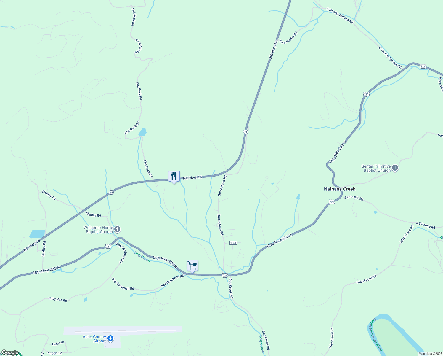 map of restaurants, bars, coffee shops, grocery stores, and more near 168 Greensboro Road in Crumpler