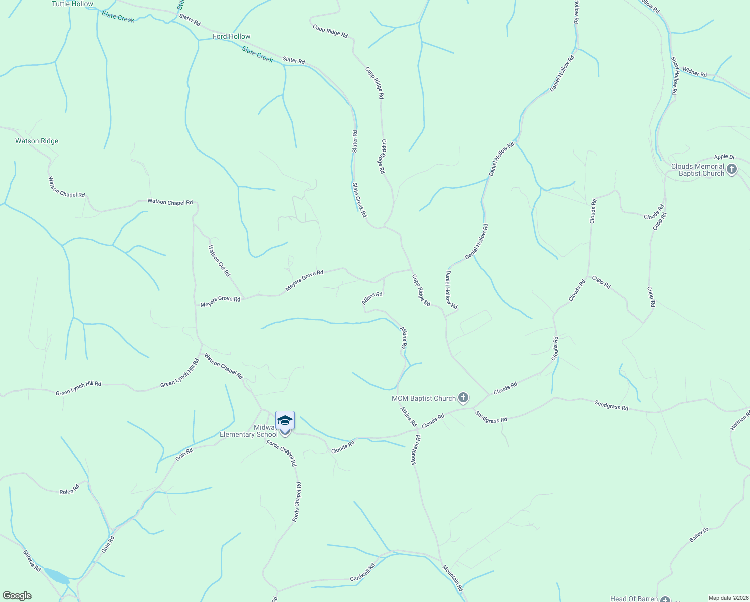 map of restaurants, bars, coffee shops, grocery stores, and more near 454 Atkins Rd in New Tazewell