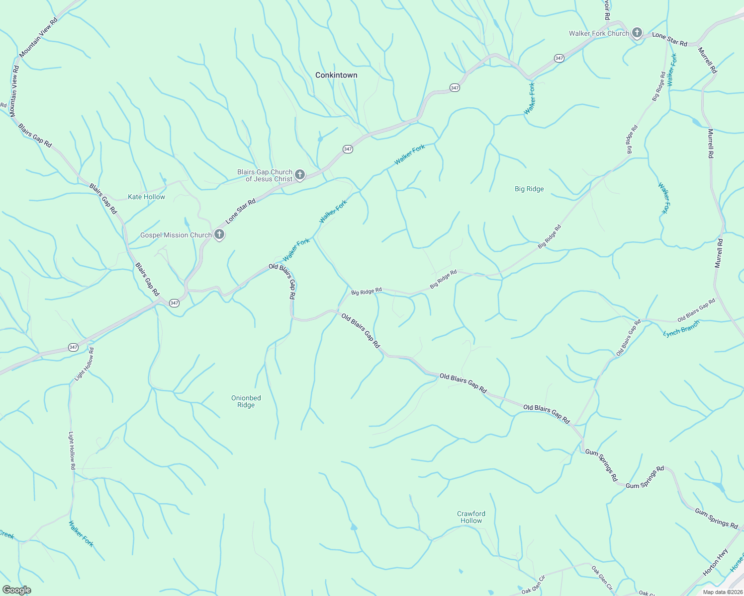 map of restaurants, bars, coffee shops, grocery stores, and more near 1100 Old Blairs Gap Road in Kingsport