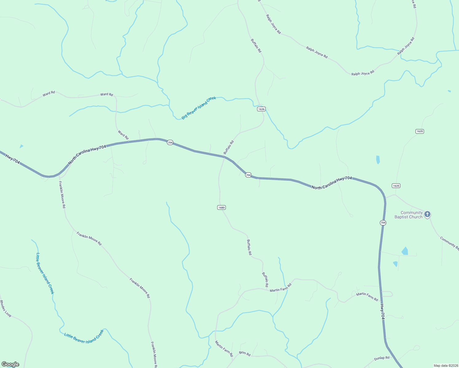 map of restaurants, bars, coffee shops, grocery stores, and more near 9465 North Carolina 704 in Madison