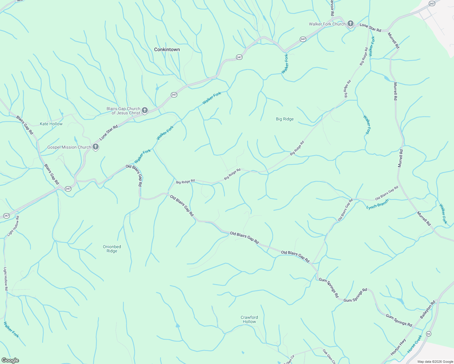 map of restaurants, bars, coffee shops, grocery stores, and more near 961 Big Ridge Road in Kingsport