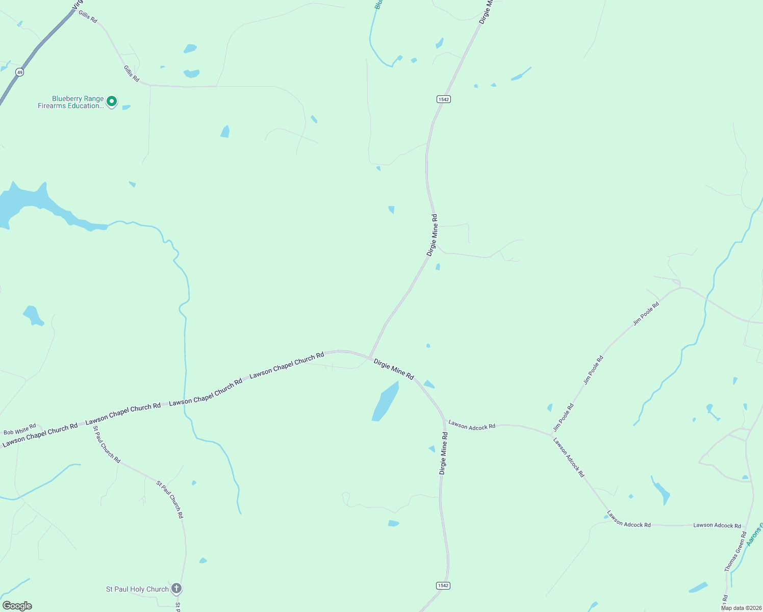 map of restaurants, bars, coffee shops, grocery stores, and more near 5929 Dirgie Mine Road in Roxboro