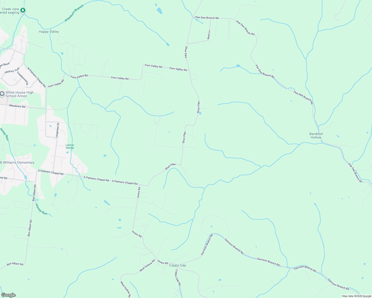 map of restaurants, bars, coffee shops, grocery stores, and more near 795 Shun Pike in Cottontown